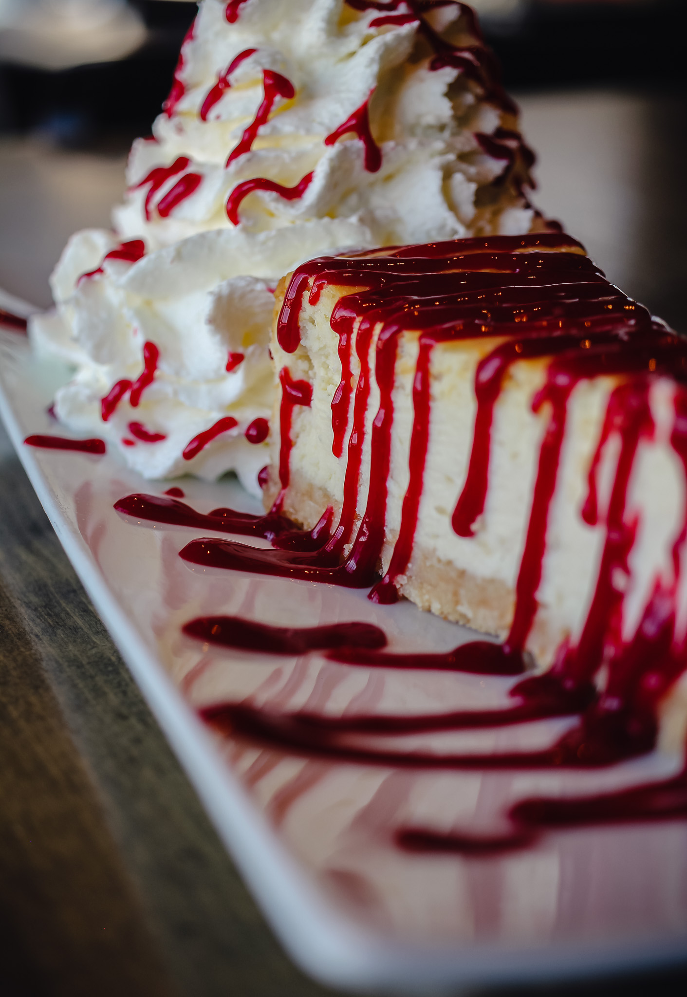 New York Cheesecake + Prosecco Raspberry Coulis